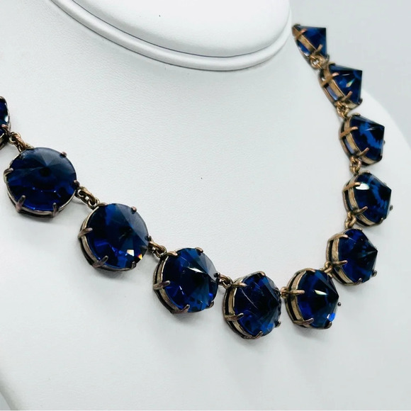 J. Crew Blue Rivoli Jeweled Necklace - Picture 3 of 6